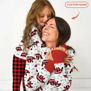 Custom Name Family Bear Matching Bamboo Women Pajama Set