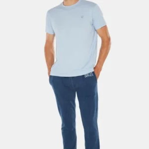 Tee-shirt Homme manches courtes uni Bleu 1