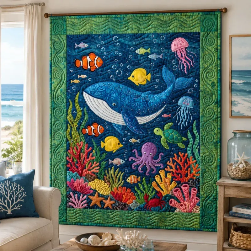 Ocean Friends Bamboo Quilt Blanket