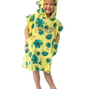 Baby Poncho - Coquelicot / Aqua 3-6 ans
