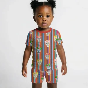 Cinco De Mayo Sparkle Two Piece Short Sleeve Shorts Pajama Set