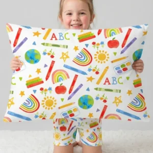 School Scribbles Bamboo Pillow Case