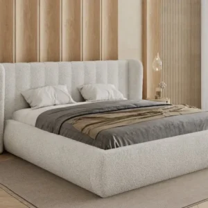 Designer Polsterbett Valentina Bouclé mit Stauraum