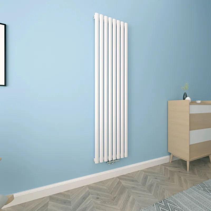Design heizkörper oval weiss Einlagig 1800x472mm