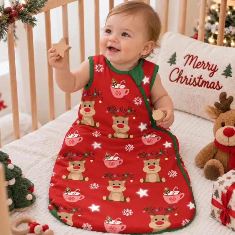 Reindeer Cocoa Christmas Bamboo Sleep Bag