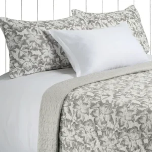 Maison Grey & Cream Floral Quilt Set