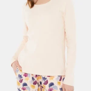 Tee-shirt Femme manches longues Coton Rose 5