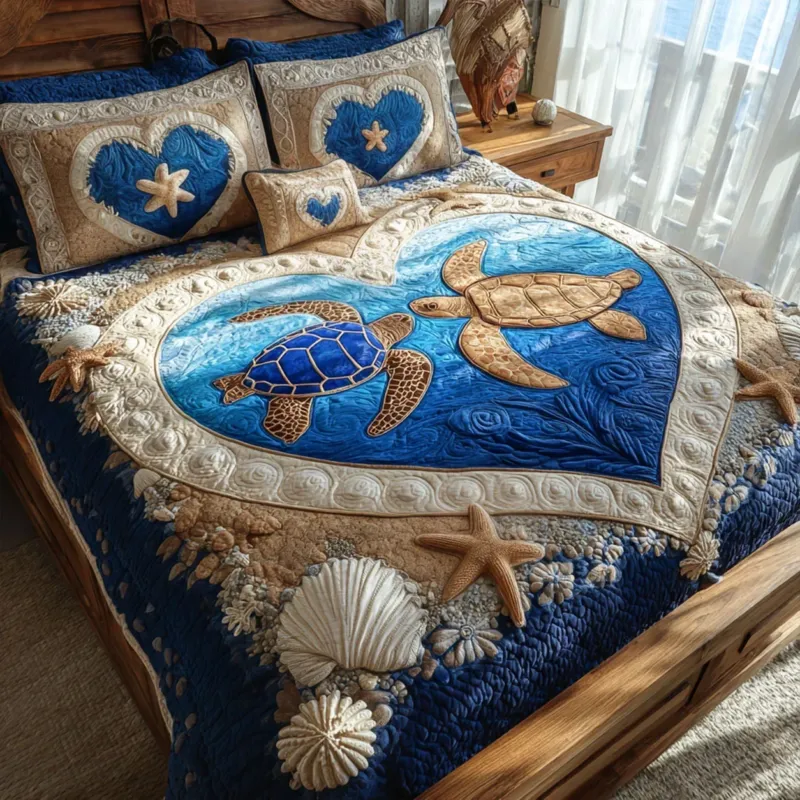 Turtle Journey Bamboo Quilt Bedding Set