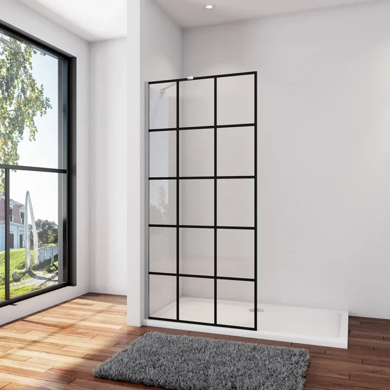 Walk In Dusche Duschwand 140 x 200 cm 8mm NANO Glas Aluminium Glaswand
