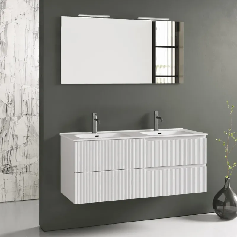 Composizione doppia vasca 5 pezzi ZIP bianco opaco