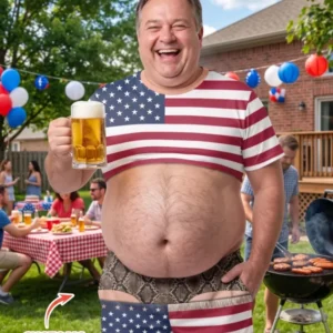 Funny Patriotic Bamboo Men Short Sleeve Short Pajama Set