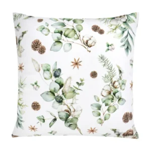 Kissenhuelle ca. 40x40 cm – Winterdeko mit Tannenzapfen – 100% Baumwolle – aus der beties Kollektion Magie des Winters "Moggl"