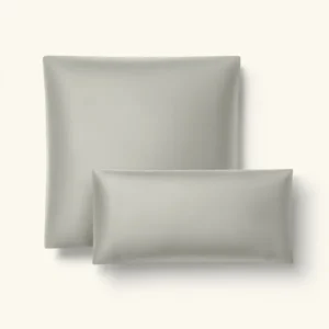 Bio - Baumwolle Bettwäsche Set Salbeigruen 135x200 cm 80x80 cm