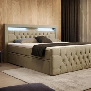 Boxspringbett Sera mit LED und Stauraum (4 Schubladen) - Luxusbetten24