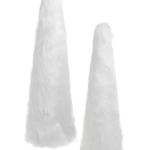 Faux Fur Cone Tree Large White 18"