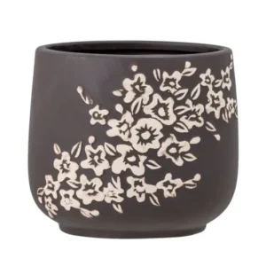 Blumentopf Flowerpower – braunes Steingut