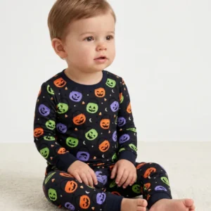 Trick or Treat Bucket Toss Bamboo Two Piece Long Sleeve Pajama Set
