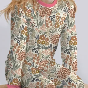 Autumn Meadow Botanicals Bamboo Two Piece Long Sleeve Pajama Set