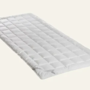 HEFEL Wellness Vitasan mattress pad in white with quilted square grid stitching.