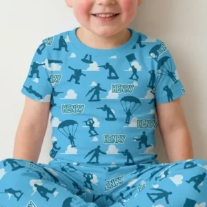 Army Men Memorial Day Bamboo Two Piece Short Sleeve Pajama Set