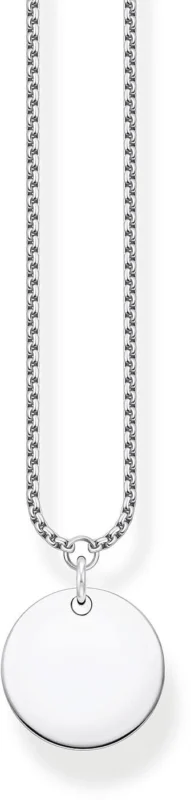 Halskette aus 925 Sterlingsilber mit rundem Coin-Anhänger und feiner Gliederkette