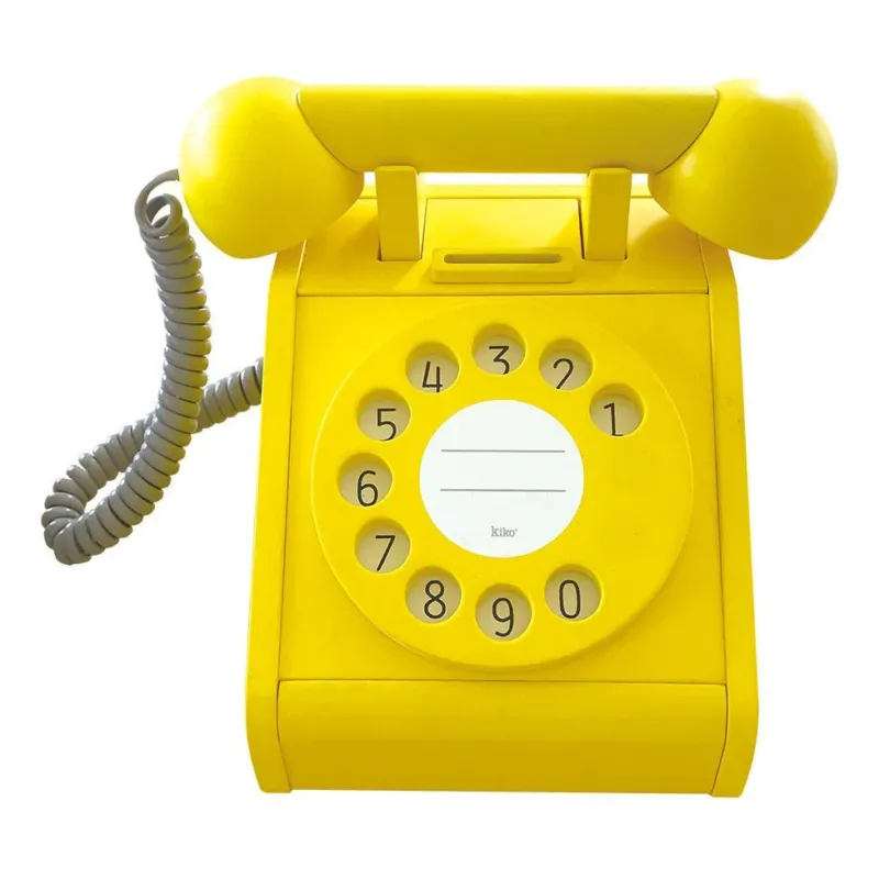 KIKO+ & GG* - Téléphone Rétro En Bois - Jaune