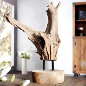 Massives Teakholz Ornament FLAME 30-40cm Treibholz Dekoration