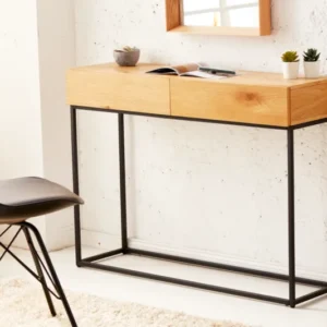 Industrial Konsolentisch ELEMENTS 100cm Eichen Optik Laptoptisch mit Schubladen