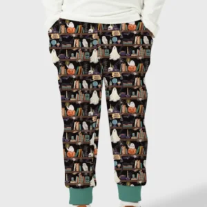 Cute Ghost Witchy Halloween Magic Library Bamboo Jogger