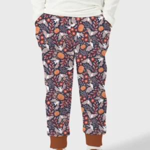 Bat Pumpkin Floral Halloween Bamboo Jogger