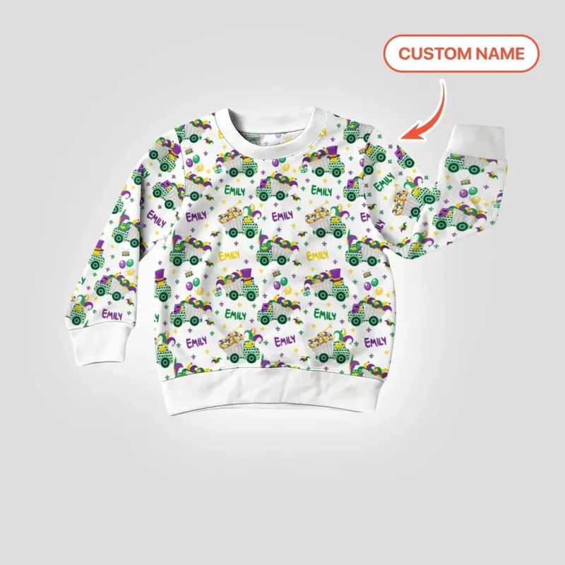 Mardi Gras Trucks Bamboo Crewneck Sweatshirt