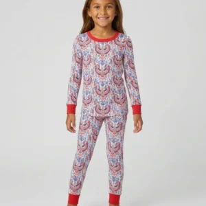 Patriotic Eagle Bamboo Two Piece Long Sleeve Pajama Set