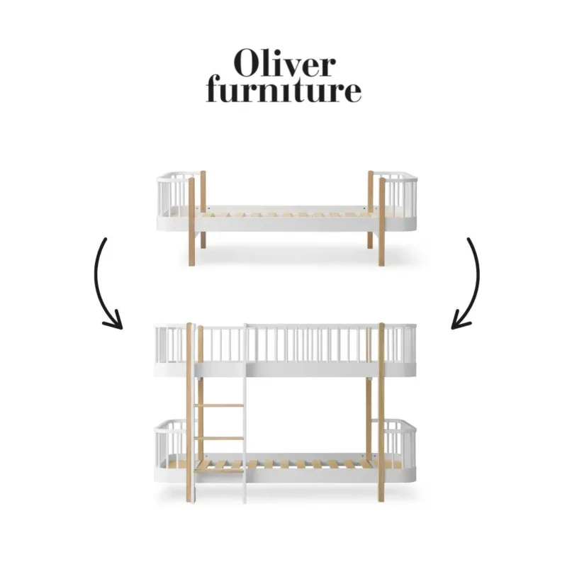 OLIVER FURNITURE - 041779 - Kit De Conversion Original, Lit - En Lit Superposé Mi - haut, Blanc/chêne