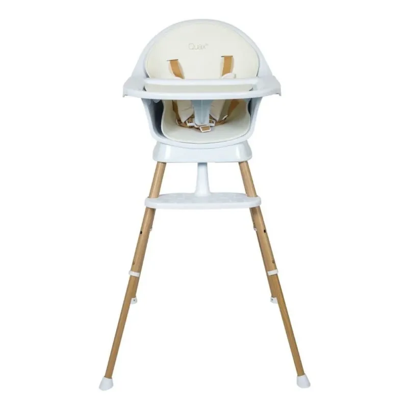 QUAX - Chaise Bébé Evolutive Ultimo 3 Luxe - Blanc - Naturel