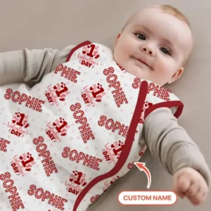 Custom Name My 1st Valentine's Day Bamboo Sleep Bag