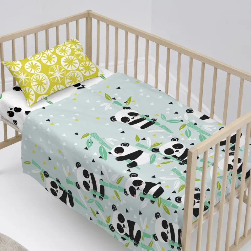 PANDA GARDEN BLUE JUEGO DE SABANA CUNA