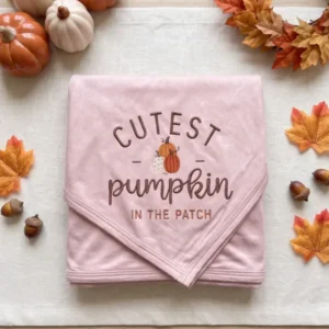 Personalized Pumpkin Patch Embroidered Bamboo Blanket